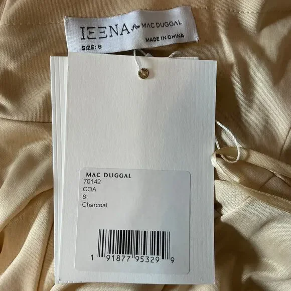 Mac Duggal Ombre Sequined Long Column Evening Gown Black and Gold Size 6 Dress - Picture 11 of 13